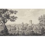 Lady Louisa Greville, British 1743-1779- A View Taken from the Priory at Warwick, 1757; etching,