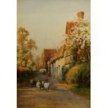 Walter Follen Bishop RBA, British 1856-1936- Westbrook Street, Blewbury; watercolour, signed,