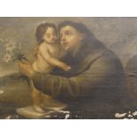 Follower of Bartolomé Esteban Murillo, Spanish 1617-1682- Saint Anthony Embracing the Infant