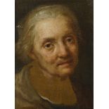 Italian School, late 17th//early 18th century- Portrait of an old woman, head and shoulders; oil