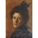 Bertha Maria Cregeen, British b.1866 exh.1893-1896- Portrait of a lady, head and shoulders; oil on