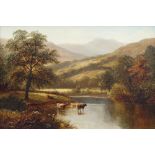 William Mellor, British 1851-1931- View in North Wales; oil on canvas, signed, bears inscription