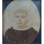 Northern European School, late 17th century- A portrait miniature of a girl, quarter-length, in a