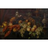 Manner of Jan Davidsz de Heem, mid/late 19th century- Still life with a lobster, grapes, peaches and