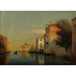 Antoine Bouvard, French 1870-1966- A Venetian backwater; oil on canvas, signed, 47.5x63cm (ARR)in