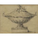 Attributed to Diana Beauclark, British 1724-1808- Tazza design; pencil on laid, 18.3x18.3cm (