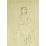 Marie Vorobieff Marevna, Russian 1892-1984- Portrait of Marika; pencil, 28x19cm (unframed)Refer to