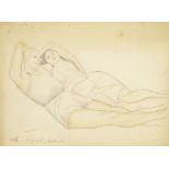 Marie Vorobieff Marevna, Russian 1892-1984- Adolescence, Marika and man reclining, Napoule, 1937;