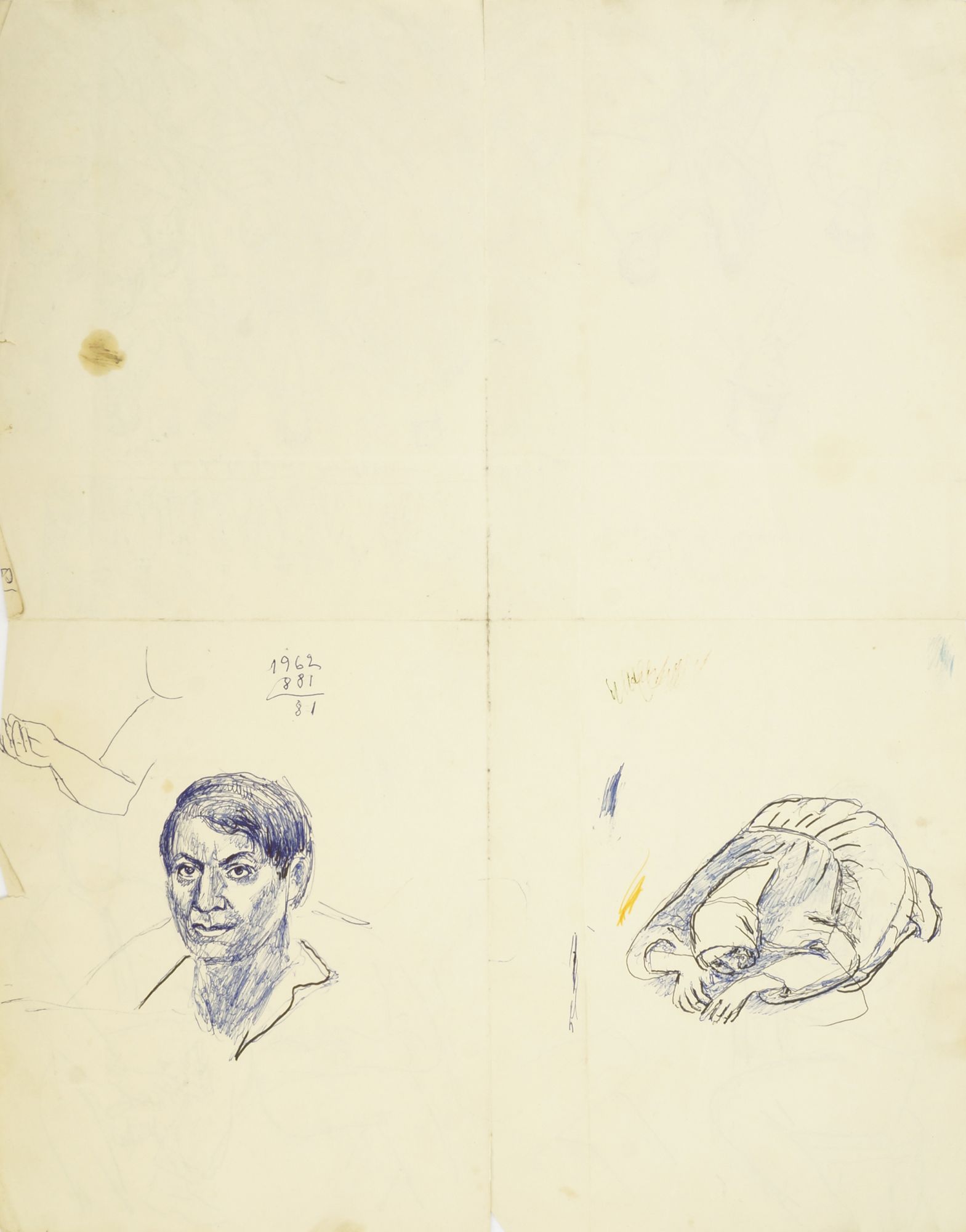 Marie Vorobieff Marevna, Russian 1892-1984 Sketches of artists at Montemarte, to include Pablo - Image 2 of 2