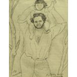 Marie Vorobieff Marevna, Russian 1892-1984- Rivera avec Marika, 1921; black ink and pencil on