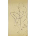 Marie Vorobieff Marevna, Russian 1892-1984- Pointillist style portrait of a nude female, 1930;
