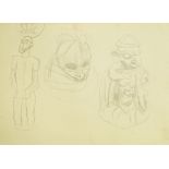 Marie Vorobieff Marevna, Russian 1892-1984- Sketchbook of Aztec studies and other portraits;