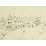 Marie Vorobieff Marevna, Russian 1892-1984 A pointillist depiction of Athelhampton, 1957; black