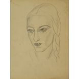 Marie Vorobieff Marevna, Russian 1892-1984- Head of Marika (recto), and Woman in a blouse, head