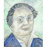 Marie Vorobieff Marevna, Russian 1892-1984- Portrait of Diego Rivera, head and shoulders c.1980; oil