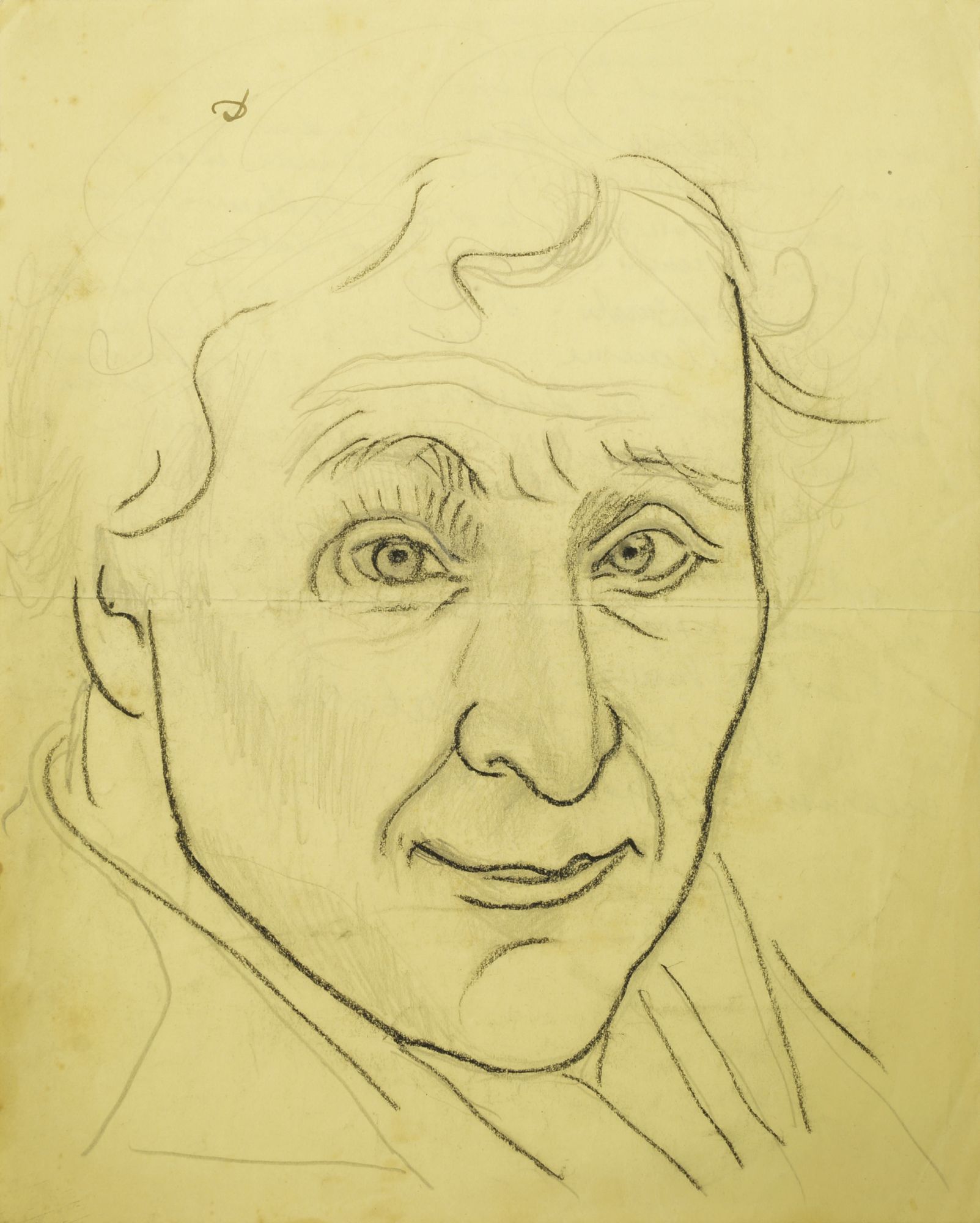 Marie Vorobieff Marevna, Russian 1892-1984- Portrait of Marc Chagall; pencil with black crayon