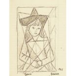 Marie Vorobieff Marevna, Russian 1892-1984- Study for a portrait of a girl, three quarter length,