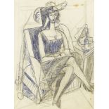Marie Vorobieff Marevna, Russian 1892-1984- Portrait of Marika (the artist's daughter); pencil