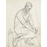 Marie Vorobieff Marevna, Russian 1892-1984- Woman kneeling and praying (recto and verso), 1948;