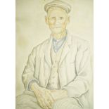 Marie Vorobieff Marevna, Russian/ French 1892-1984- Portrait of a man, 1944; watercolour, gouache