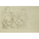 Marie Vorobieff Marevna, Russian 1892-1984- Pablo Picasso and Diego Rivera study; charcoal, 31x21cm: