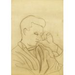 Marie Vorobieff Marevna, Russian 1892-1984- Portrait of a man; charcoal and pencil, 54x36cm (