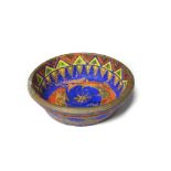 Marie Vorobieff Marevna, Russian 1892-1984- Homage to Mexico; acrylic on terracotta bowl; 6.5x 21.