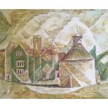 Marie Vorobieff Marevna, Russian 1892-1984- A view of Athelhampton House with dovecote to the