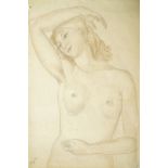 Marie Vorobieff Marevna, Russian 1892-1984- Femme Nue, 1942; pastel, pencil and charcoal, signed and
