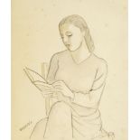 Marie Vorobieff Marevna, Russian 1892-1984- Woman reading, c.1930s; watercolour and pencil, signed