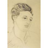 Marie Vorobieff Marevna, Russian 1892-1984- Portrait of Madelene Aslangul, 1942; gouache, black ink,