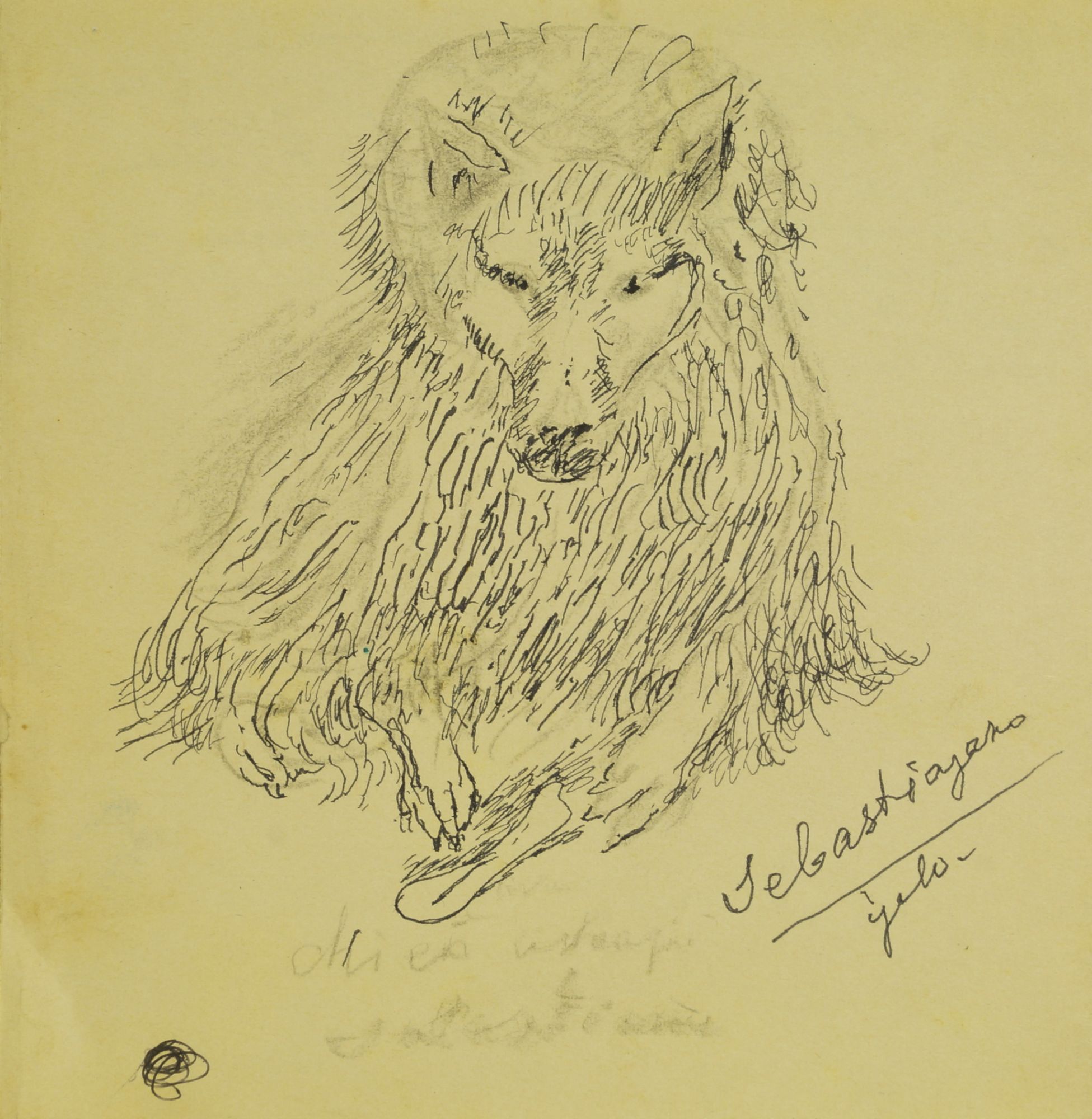 Marie Vorobieff Marevna, Russian 1892-1984- Bear in captive with young girl in tears; pencil and - Image 4 of 7