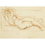 Marie Vorobieff Marevna, Russian 1892-1984- Nude Study; red chalk and pencil, 17.5x24.5cm: