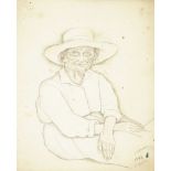 Marie Vorobieff Marevna, Russian 1892-1984- Seated lady in a hat (recto), and sketches of women with