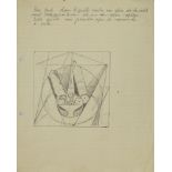 Marie Vorobieff Marevna, Russian 1892-1984- Constructivist study; pencil with black pen on writing