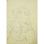 British School, late 20th century/ early 21st century- Portrait of Marevna, 1974; charcoal,