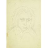 Marie Vorobieff Marevna, Russian 1892-1984- d'Ilya Ehrenbourg; pencil on paper, 20x14cm (unframed)