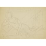 Marie Vorobieff Marevna, Russian 1892-1984- Reclining woman, 1979 pencil, signed and dated in