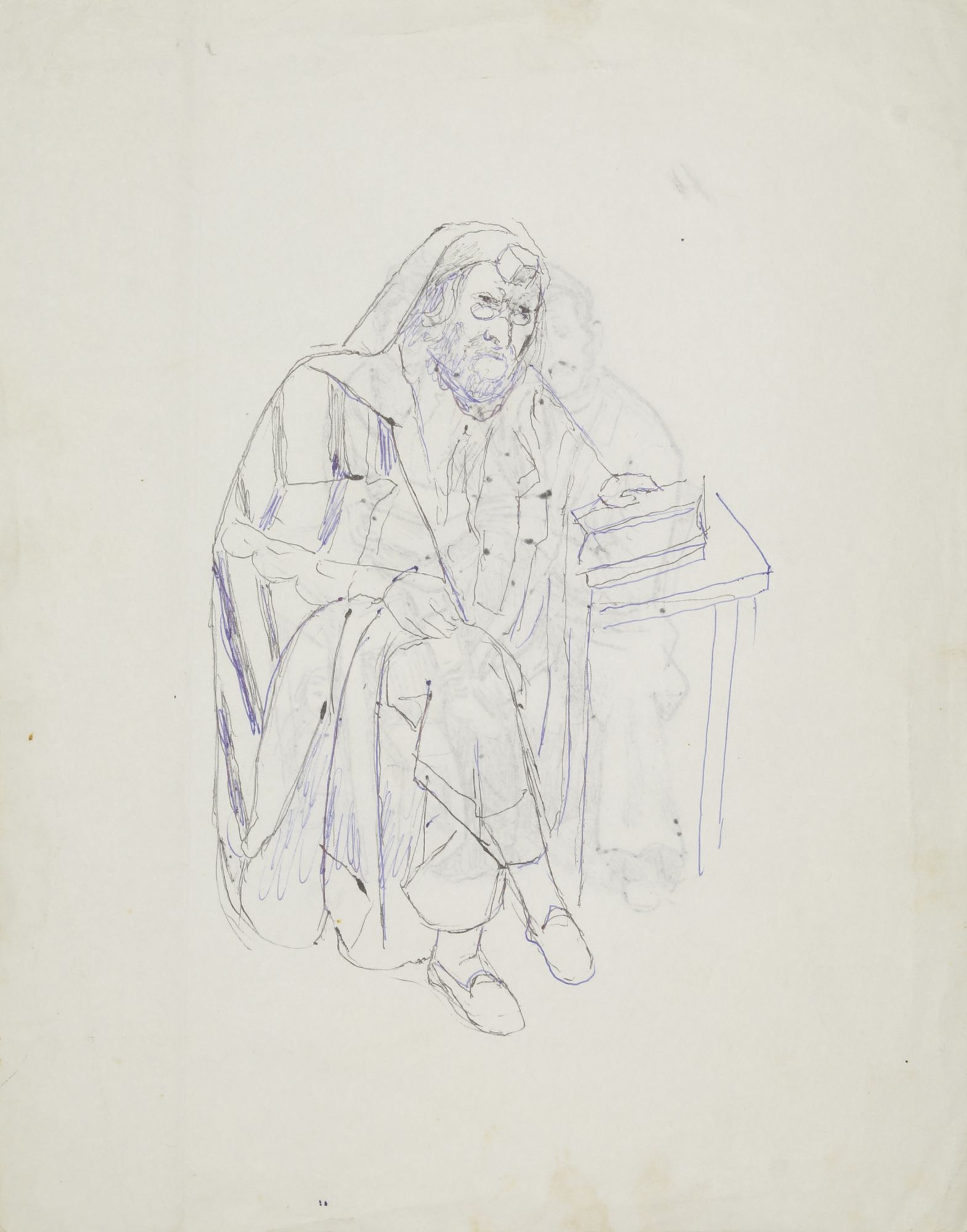 Marie Vorobieff Marevna, Russian 1892-1984- Preliminary drawing for ‘Hasidic Dance during the - Image 2 of 2