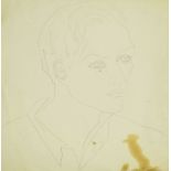 Marika Rivera, French 1919-2010- Portrait of a man (recto), Still life (verso); pencil, signed,