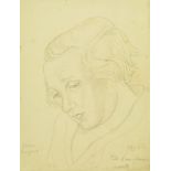 Marie Vorobieff Marevna, Russian 1892-1984 'Tête d'une femme, St Prix,' 1933; pencil and coloured