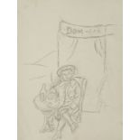 Marie Vorobieff Marevna, Russian1892-1984- A man drinking in front of Dom-Bar; charcoal, 25.