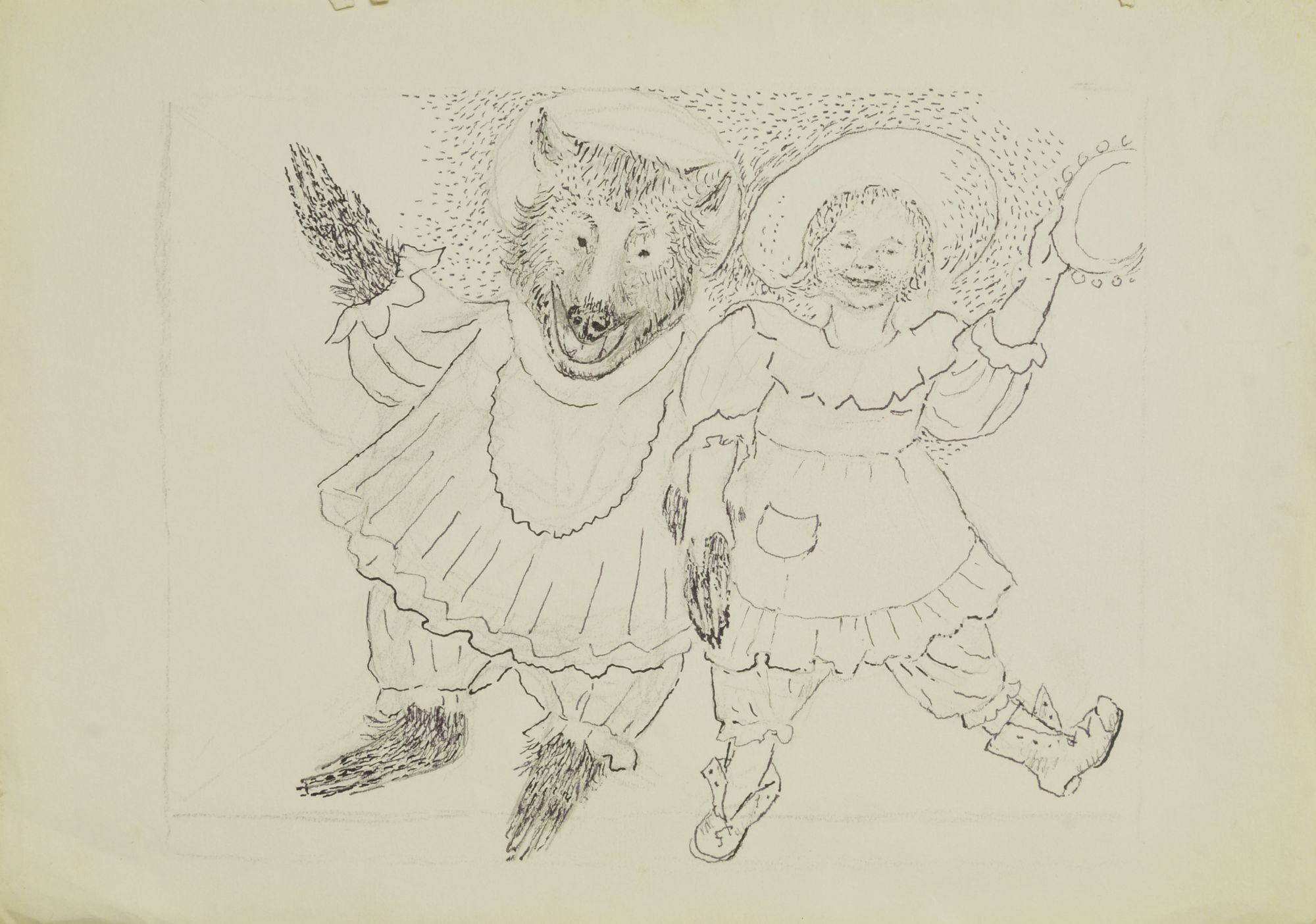 Marie Vorobieff Marevna, Russian 1892-1984- Bear in captive with young girl in tears; pencil and - Image 5 of 7