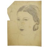 Marika Rivera, French, 1919-2010- Portrait of a woman, c.1934; pencil on buff, signed and dated