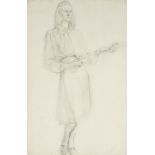 Raymond Mason OBE, British 1922-2010- Joy Reid, the Artist's Girlfriend, c.1940; pencil, 55.3x35.8cm