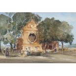 Francis Russell Flint, British 1915-1977- Washerwomen by a Fountain; watercolour on paper, signed,