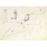 Raymond James Coxon, British 1896-1997- Untitled; ink drawing, 38x50cm, (mounted, unframed) (ARR)The