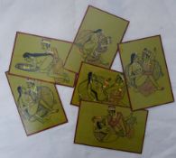 Six Indian erotic miniatures