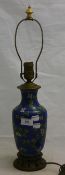 A blue cloisonne lamp