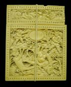 A 19th century Chinese carved Canton ivory card case